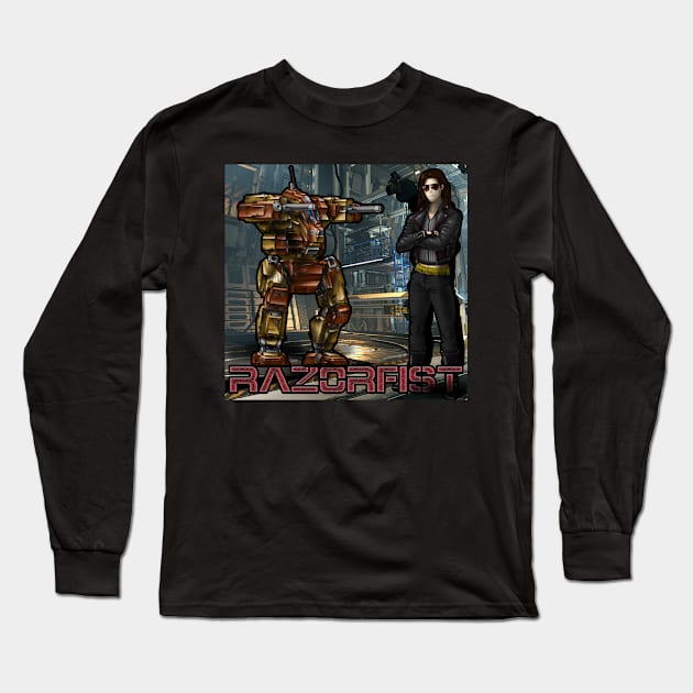 Razorfist and his Blackjack Long Sleeve T-Shirt by Oswald's Oddities